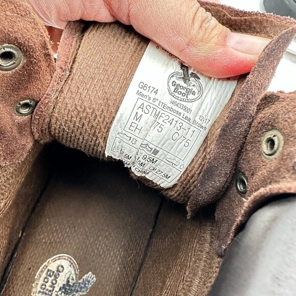 Georgia Boot 6" Men Size 9.5M G6174 Brown Oiler Steel Toe Waterproof Work Boot - Picture 10 of 11